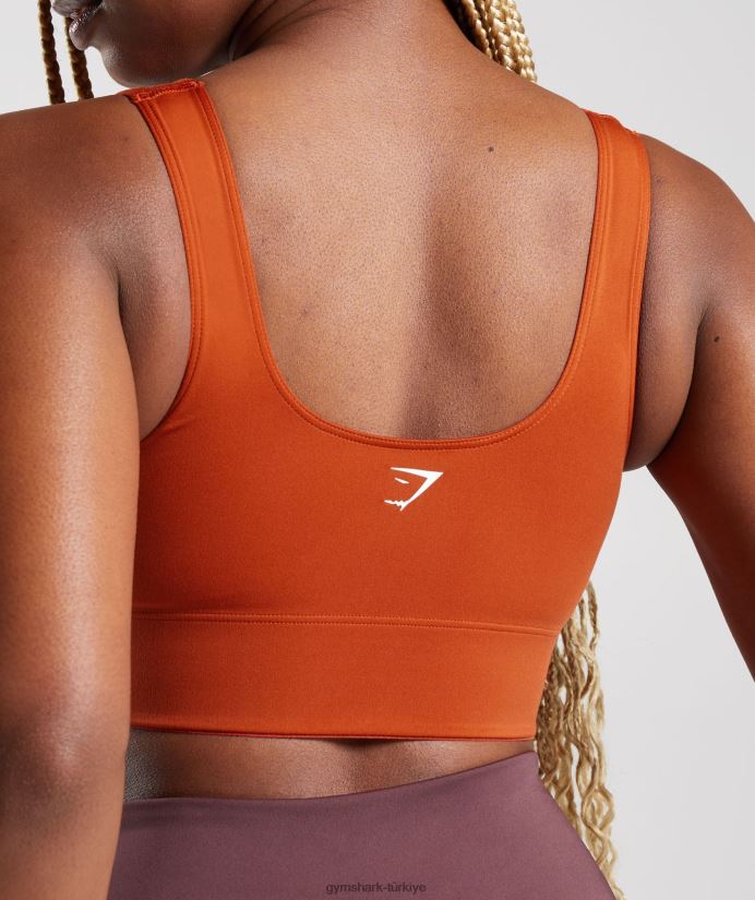 uzun hatlı spor sutyeni kadınlarGymshark tuğla kırmızısı 02H048142