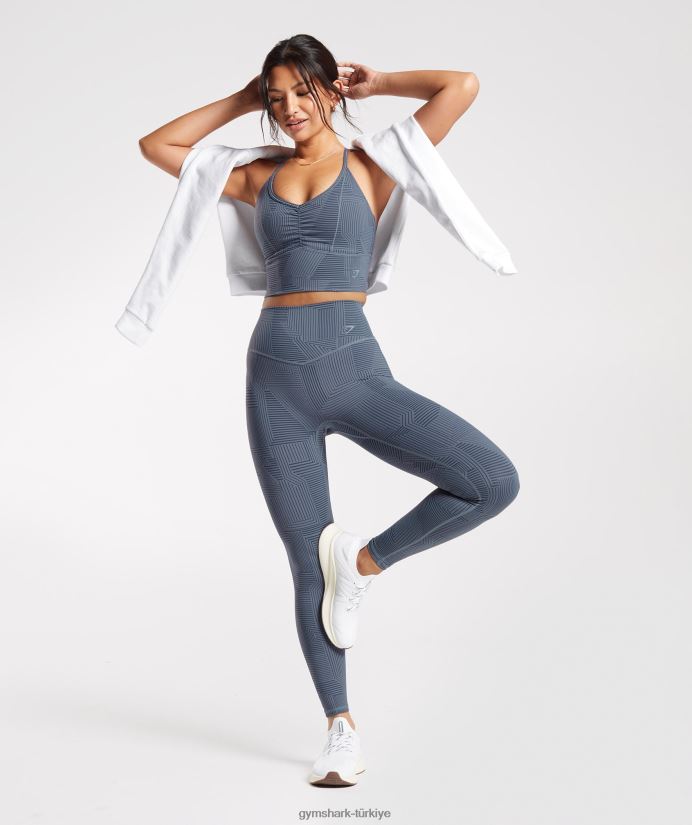 uzun ipli spor sutyeni yükseltmek kadınlarGymshark akşam mavisi 02H048182