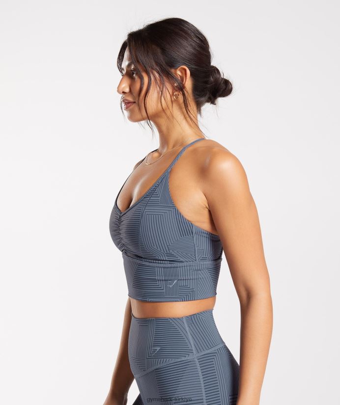 uzun ipli spor sutyeni yükseltmek kadınlarGymshark akşam mavisi 02H048182