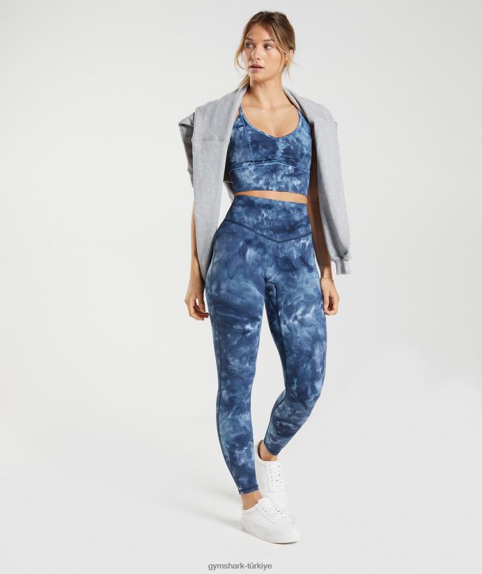 uzun ipli spor sutyeni yükseltmek kadınlarGymshark göl kenarı mavi sprey boya 02H048172