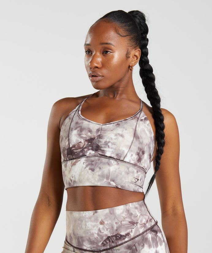 uzun ipli spor sutyeni yükseltmek kadınlarGymshark çimento kahverengi sprey boya 02H048164