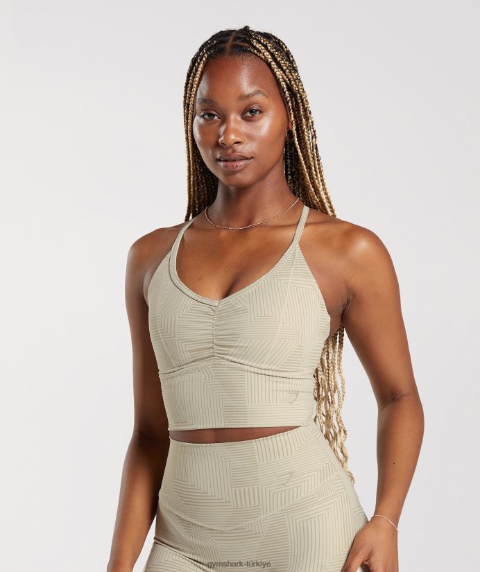 uzun ipli spor sutyeni yükseltmek kadınlarGymshark kumlu kahverengi 02H048189