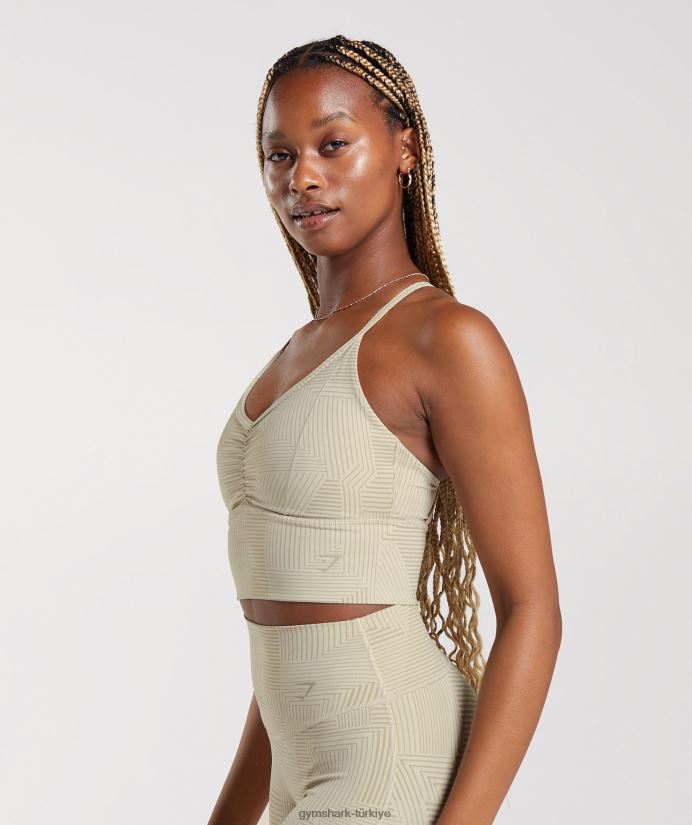 uzun ipli spor sutyeni yükseltmek kadınlarGymshark kumlu kahverengi 02H048189