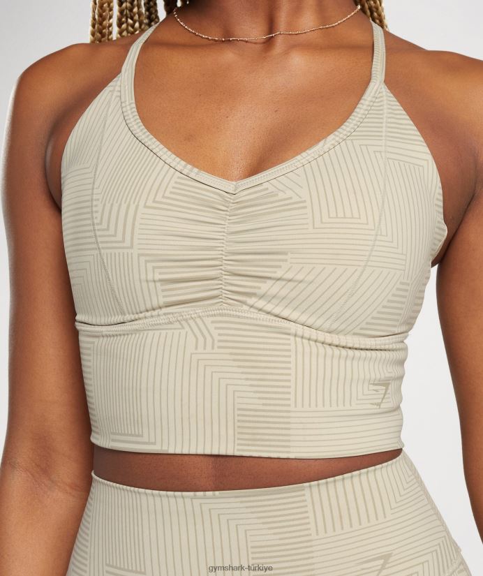 uzun ipli spor sutyeni yükseltmek kadınlarGymshark kumlu kahverengi 02H048189