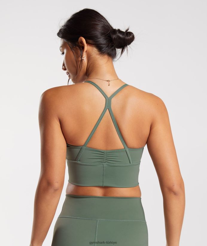 uzun ipli spor sutyeni yükseltmek kadınlarGymshark söğüt yeşili 02H048123