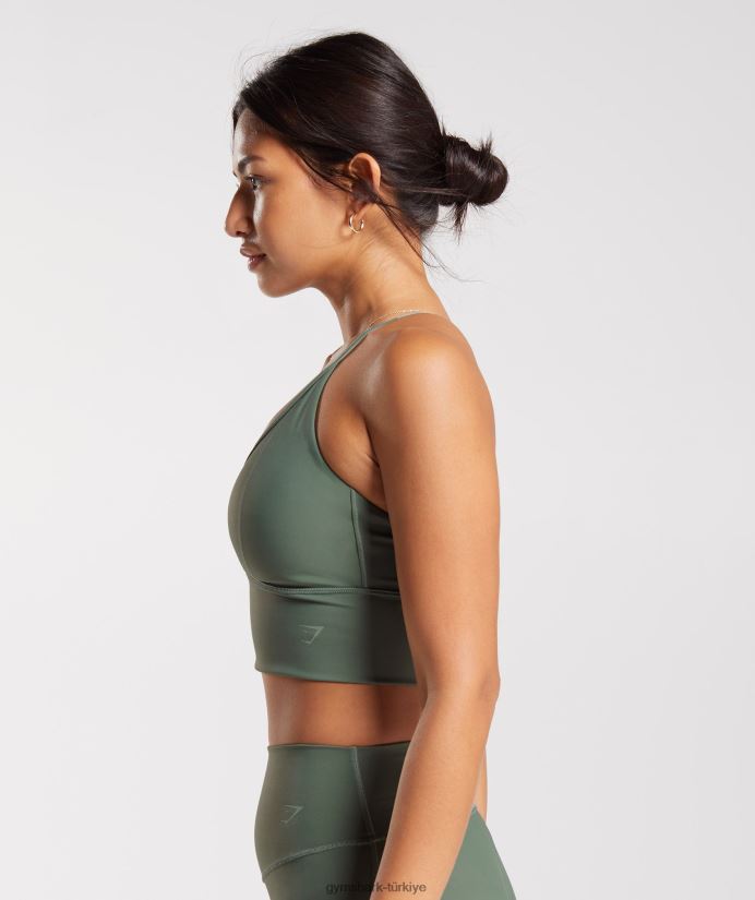uzun ipli spor sutyeni yükseltmek kadınlarGymshark söğüt yeşili 02H048123