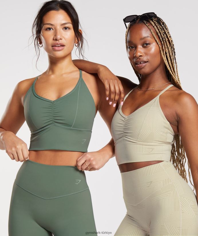 uzun ipli spor sutyeni yükseltmek kadınlarGymshark söğüt yeşili 02H048123