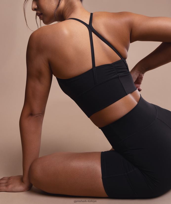 uzun ipli spor sutyeni yükseltmek kadınlarGymshark siyah 02H048137