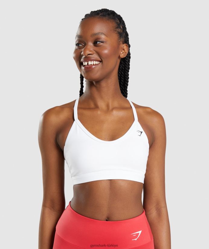 v yakalı spor sutyeni kadınlarGymshark beyaz 02H048211