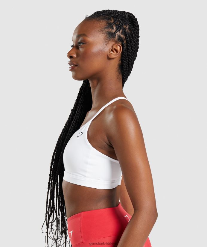 v yakalı spor sutyeni kadınlarGymshark beyaz 02H048211