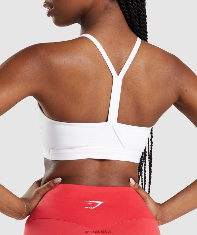 v yakalı spor sutyeni kadınlarGymshark beyaz 02H048211