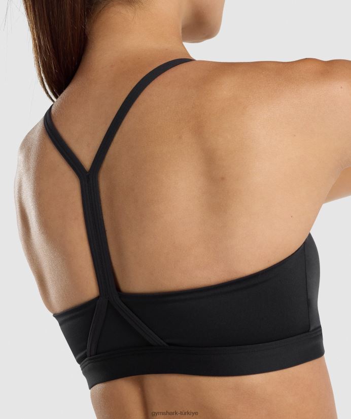 v yakalı spor sutyeni kadınlarGymshark siyah 02H048206