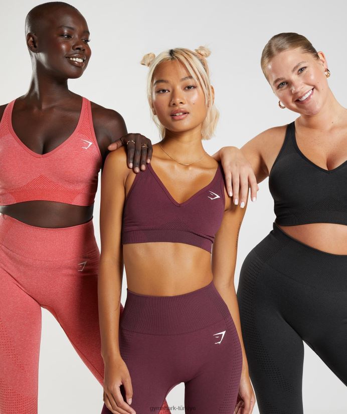 vital dikişsiz 2,0 v yakalı spor sutyeni kadınlarGymshark pişmiş bordo marn 02H048207
