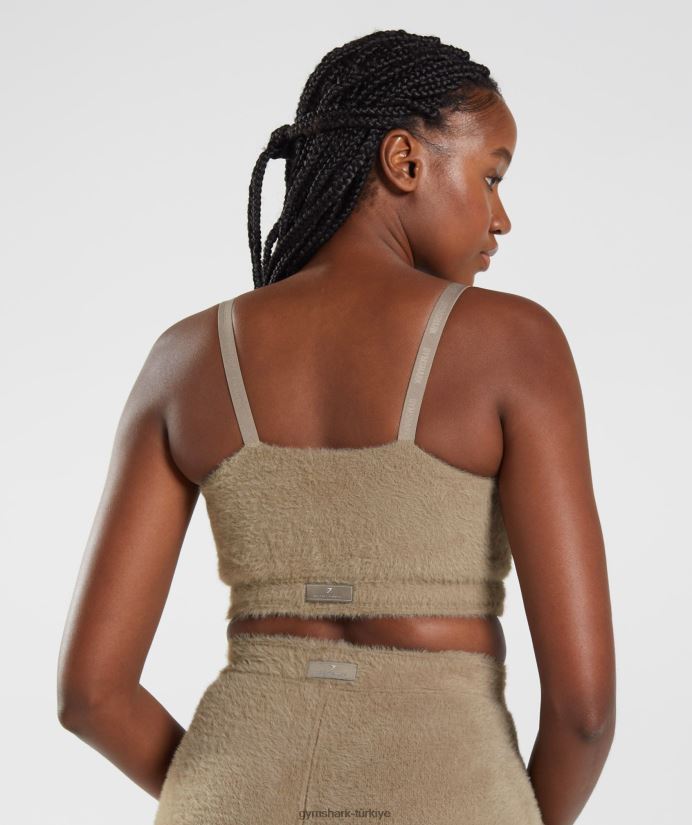 whitney kirpik örgü bandeau kadınlarGymshark çimento kahverengi 02H048163