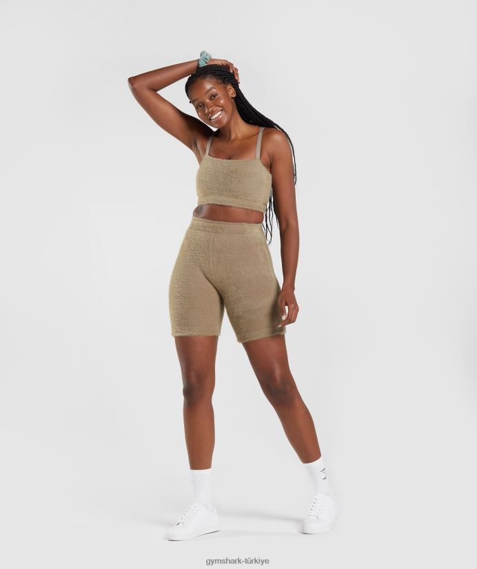 whitney kirpik örgü bandeau kadınlarGymshark çimento kahverengi 02H048163