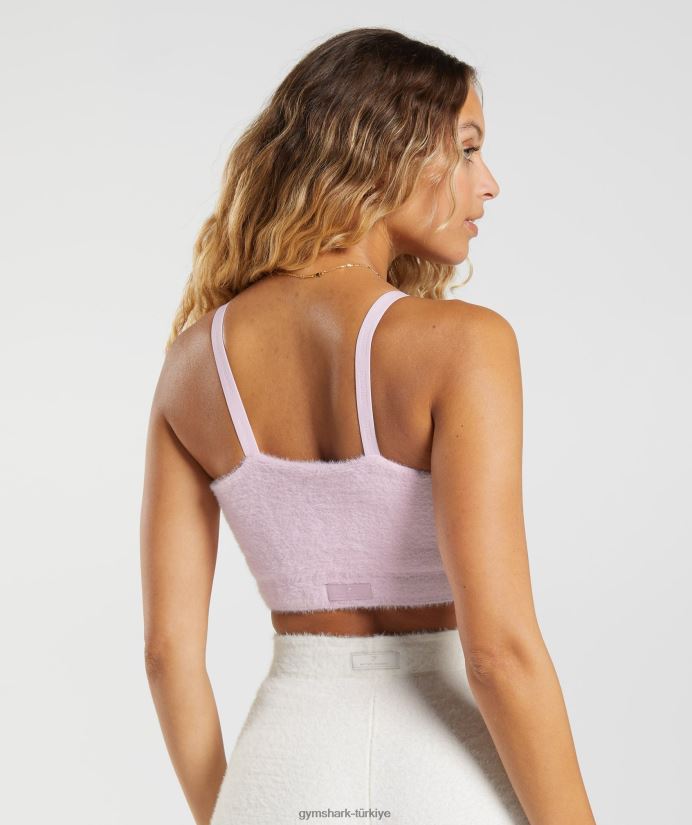 whitney kirpik örgü bandeau kadınlarGymshark preslenmiş petal pembe 02H048226