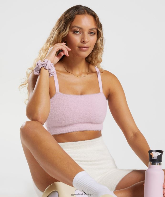 whitney kirpik örgü bandeau kadınlarGymshark preslenmiş petal pembe 02H048226