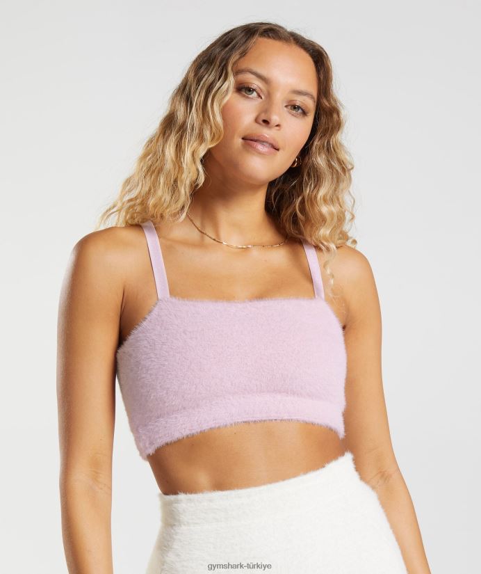 whitney kirpik örgü bandeau kadınlarGymshark preslenmiş petal pembe 02H048226