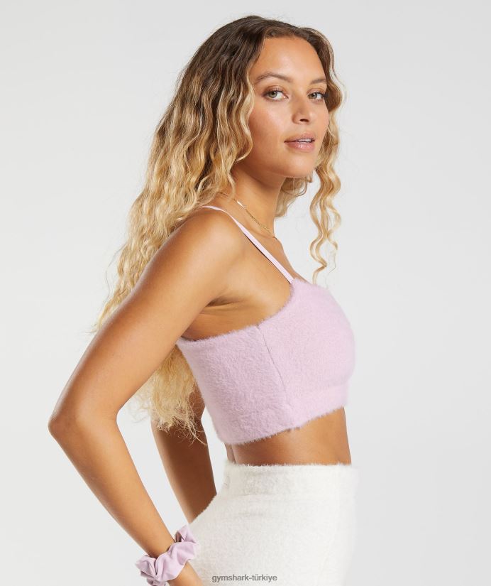 whitney kirpik örgü bandeau kadınlarGymshark preslenmiş petal pembe 02H048226