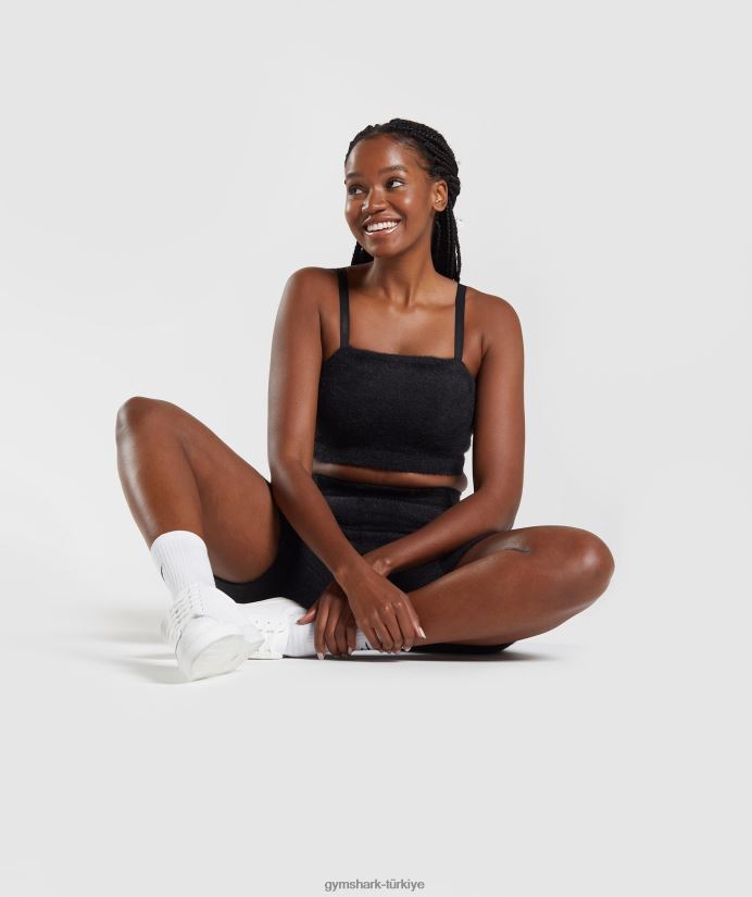 whitney kirpik örgü bandeau kadınlarGymshark siyah 02H048143