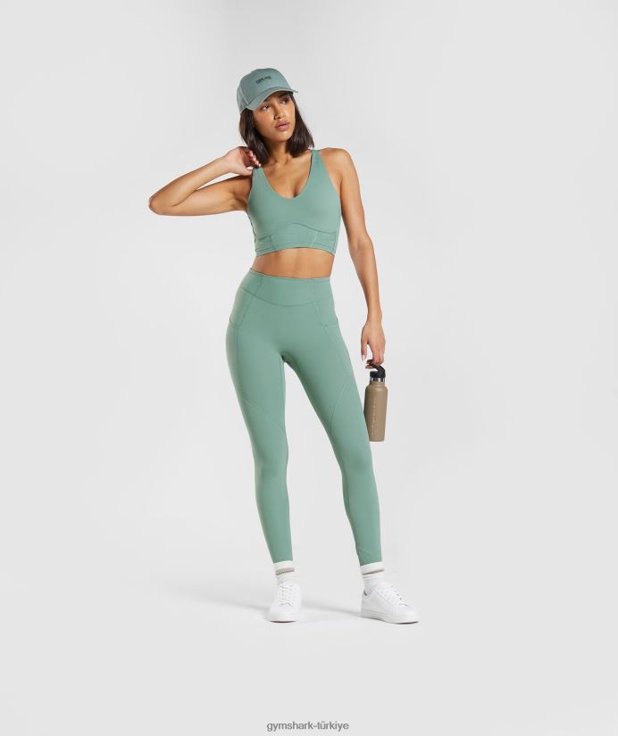 whitney uzun askılı sutyen kadınlarGymshark Yaprak yeşili 02H048224