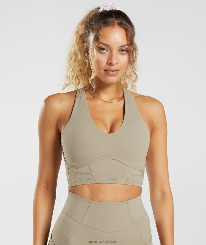 whitney uzun askılı sutyen kadınlarGymshark çimento kahverengi 02H048229