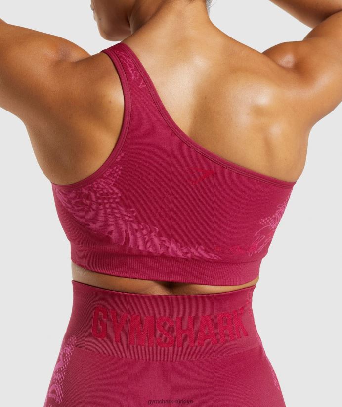 wtflex dikişsiz tek omuzlu spor sutyeni kadınlarGymshark frenk üzümü pembesi/fluo fuşya/macenta pembesi 02H048213