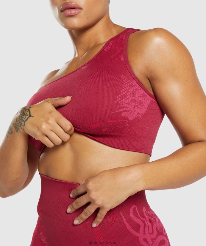 wtflex dikişsiz tek omuzlu spor sutyeni kadınlarGymshark frenk üzümü pembesi/fluo fuşya/macenta pembesi 02H048213