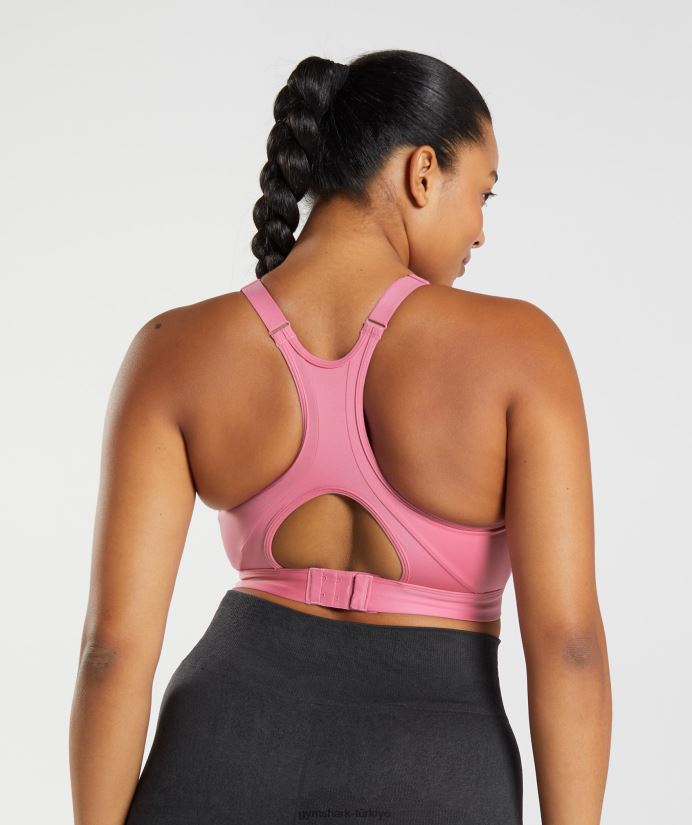 yüksek boyunlu yüksek destekli spor sutyeni kadınlarGymshark pembe çiçek açmak 02H048170