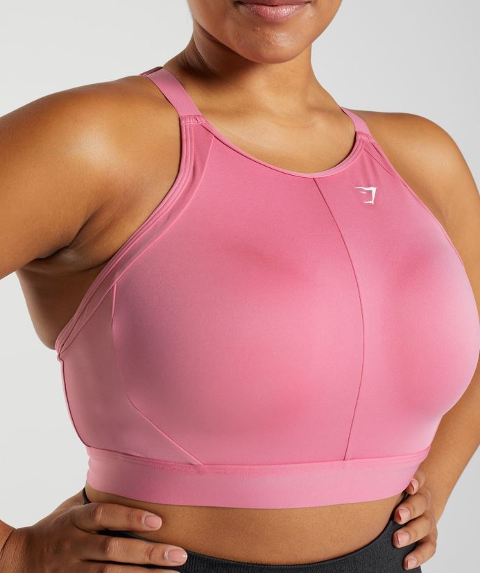 yüksek boyunlu yüksek destekli spor sutyeni kadınlarGymshark pembe çiçek açmak 02H048170