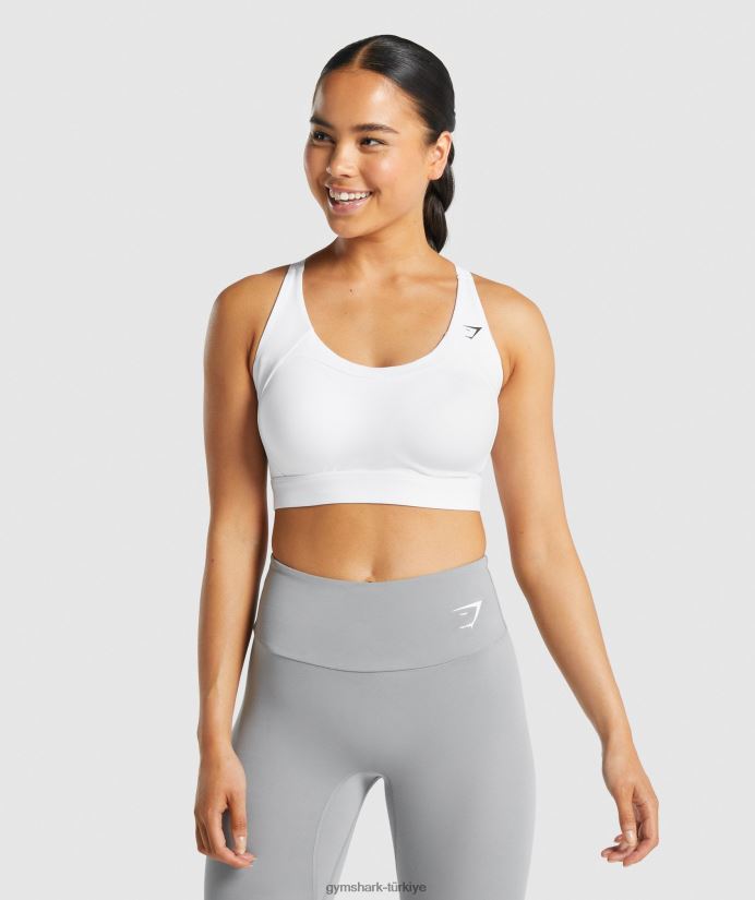 yarışçı sırtlı spor sutyeni kadınlarGymshark beyaz 02H048233