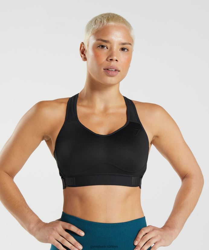 yarışçı sırtlı yüksek destekli spor sutyeni kadınlarGymshark siyah 02H048147