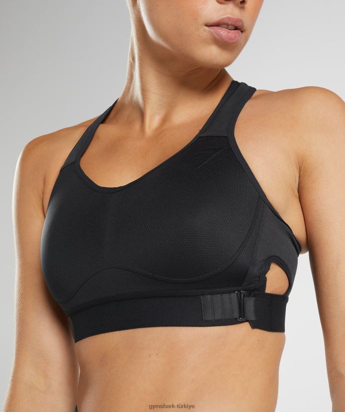 yarışçı sırtlı yüksek destekli spor sutyeni kadınlarGymshark siyah 02H048147