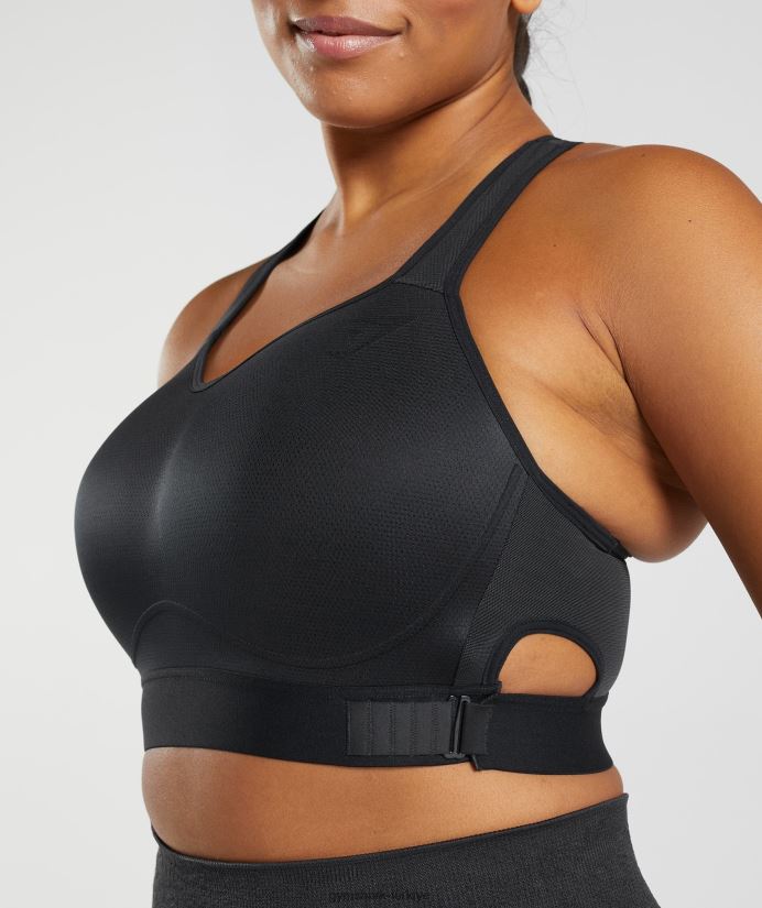 yarışçı sırtlı yüksek destekli spor sutyeni kadınlarGymshark siyah 02H048147