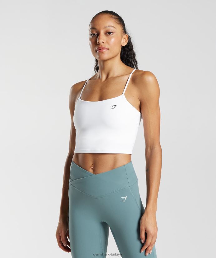 askılı mahsul cami tankı kadınlarGymshark beyaz 02H048499