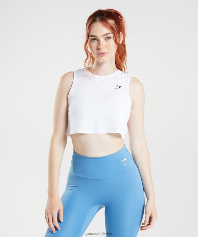 eğitim mahsul tankı kadınlarGymshark beyaz 02H048475