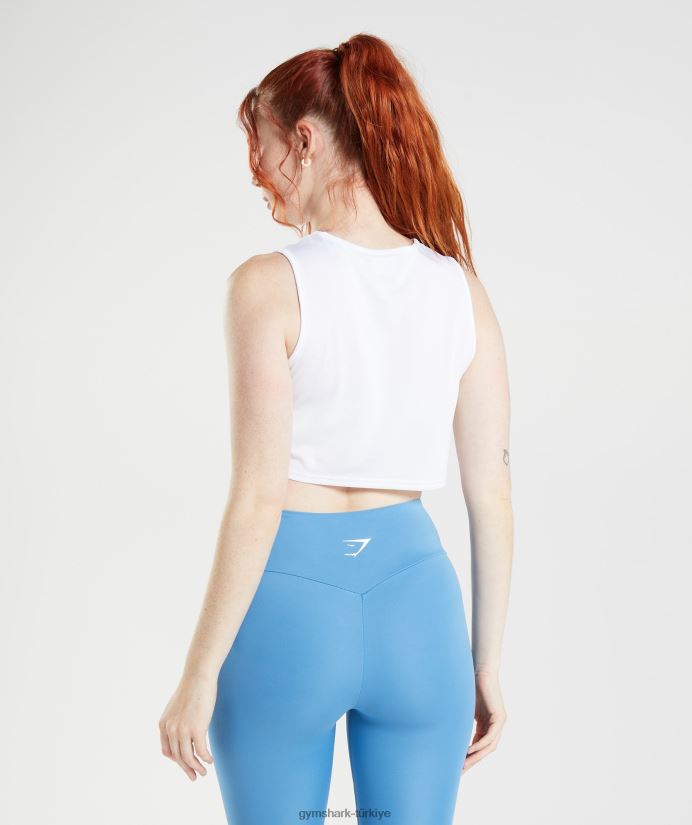 eğitim mahsul tankı kadınlarGymshark beyaz 02H048475