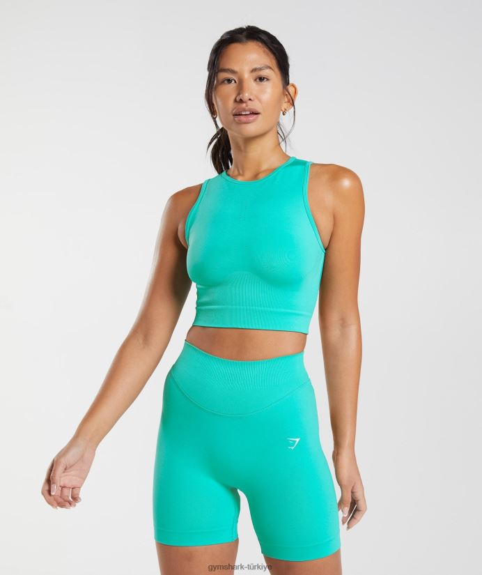 ter dikişsiz midi tank kadınlarGymshark cennet mavisi 02H048473