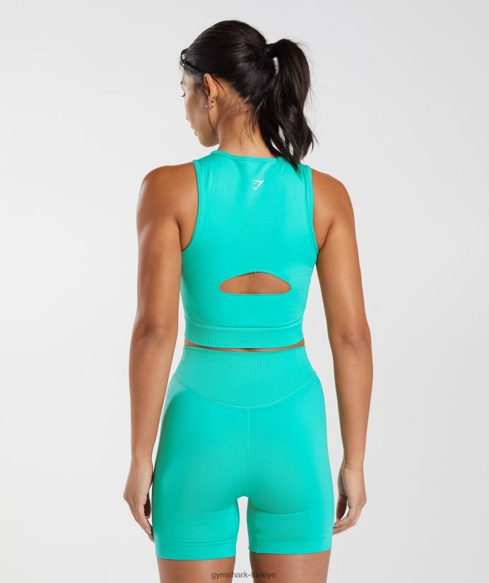 ter dikişsiz midi tank kadınlarGymshark cennet mavisi 02H048473