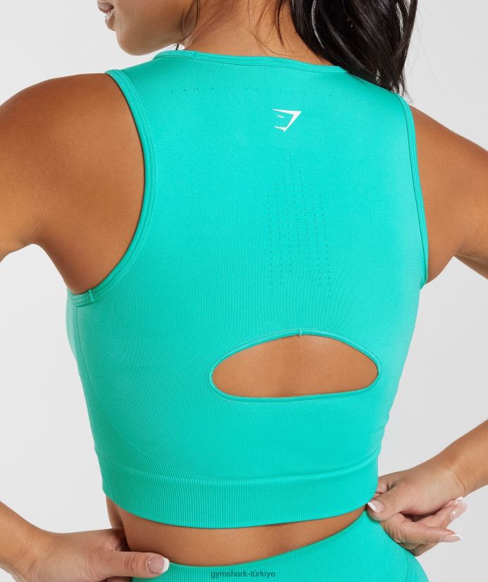 ter dikişsiz midi tank kadınlarGymshark cennet mavisi 02H048473