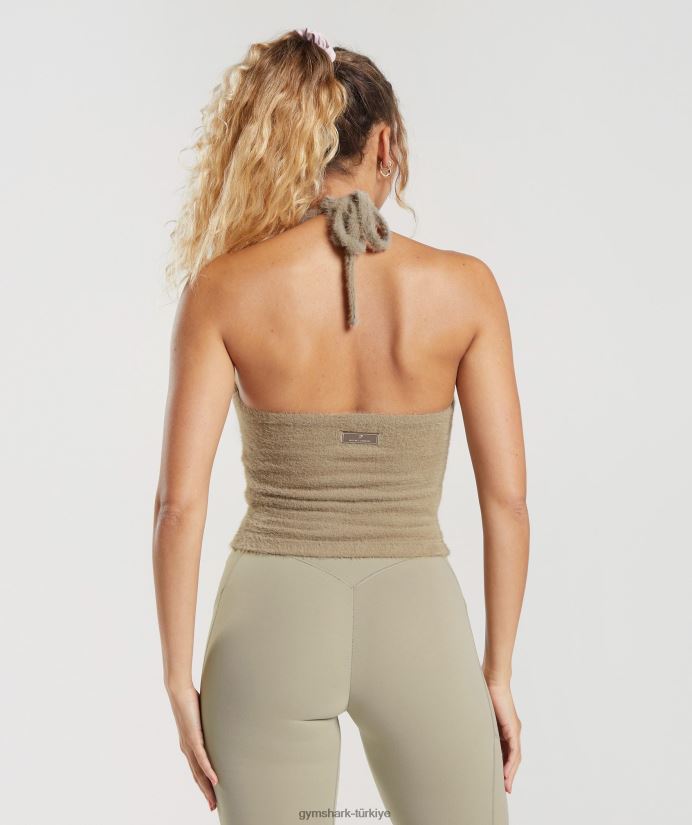 whitney kirpik örgü midi boyundan bağlamalı üst kadınlarGymshark çimento kahverengi 02H048444