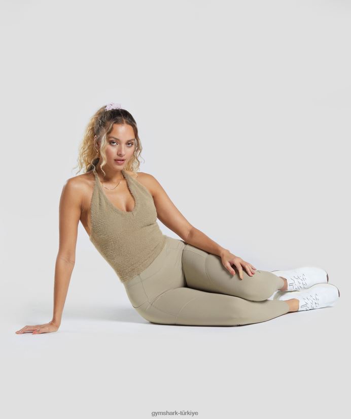 whitney kirpik örgü midi boyundan bağlamalı üst kadınlarGymshark çimento kahverengi 02H048444