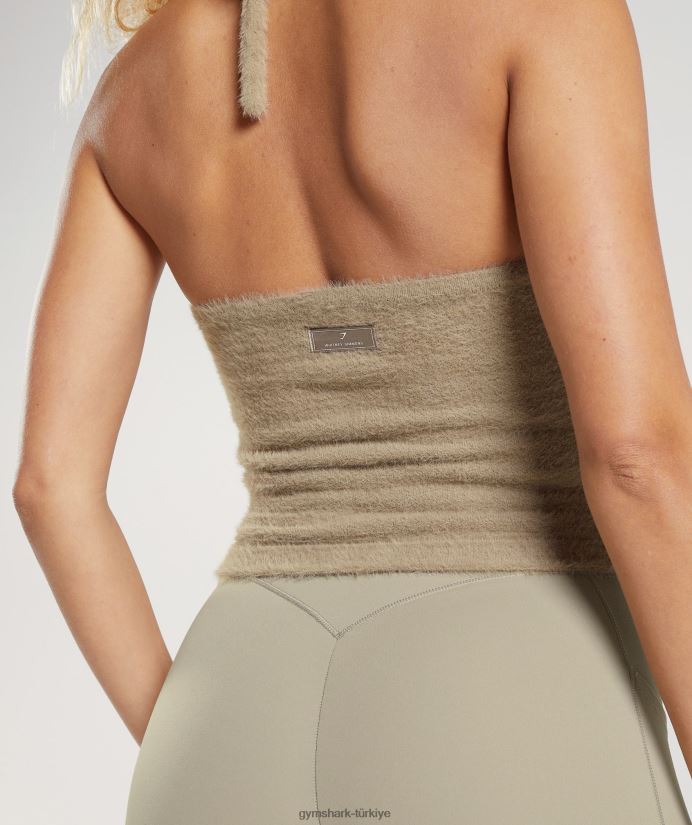 whitney kirpik örgü midi boyundan bağlamalı üst kadınlarGymshark çimento kahverengi 02H048444