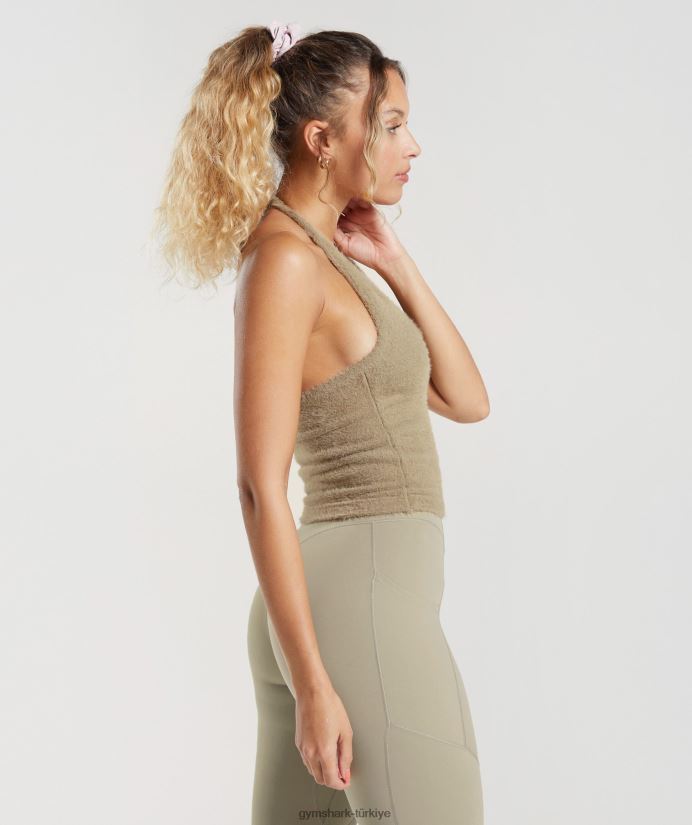 whitney kirpik örgü midi boyundan bağlamalı üst kadınlarGymshark çimento kahverengi 02H048444