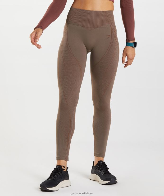 apex dikişsiz tayt kadınlarGymshark mantar kahvesi/kiraz kahvesi 02H048314