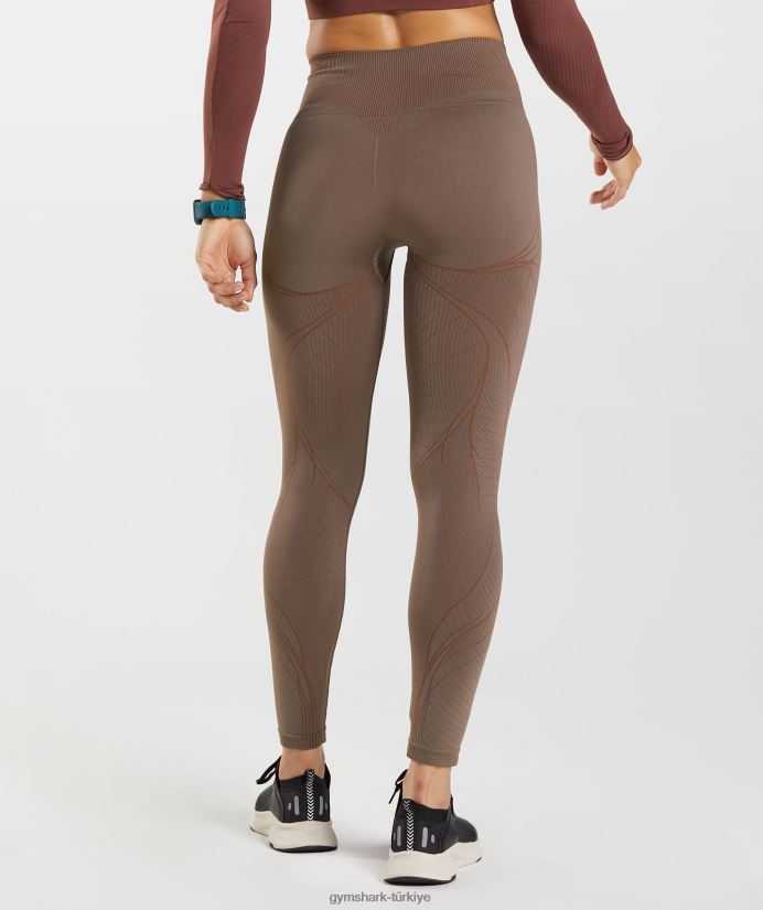 apex dikişsiz tayt kadınlarGymshark mantar kahvesi/kiraz kahvesi 02H048314