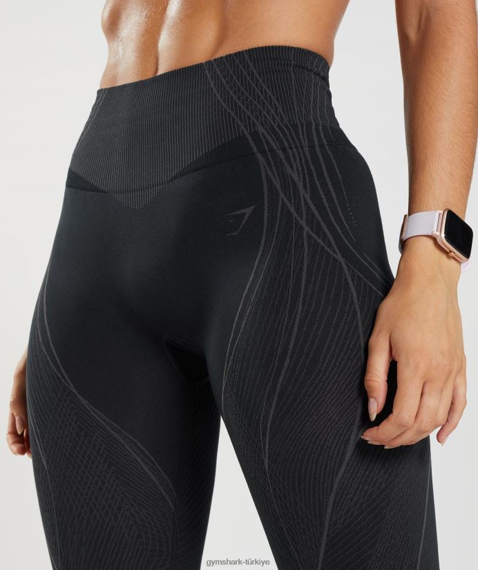 apex dikişsiz tayt kadınlarGymshark siyah/oniks grisi 02H048334