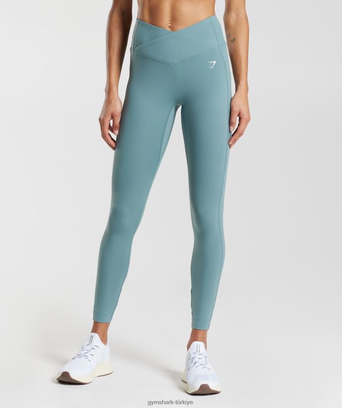 çapraz tayt kadınlarGymshark Gök gürültüsü mavisi 02H048275