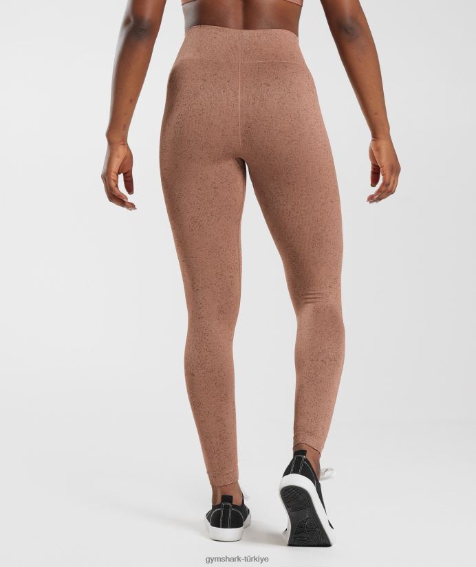 benekli dikişsiz taytlara uyum sağlayın kadınlarGymshark kumtaşı kahverengi 02H048270