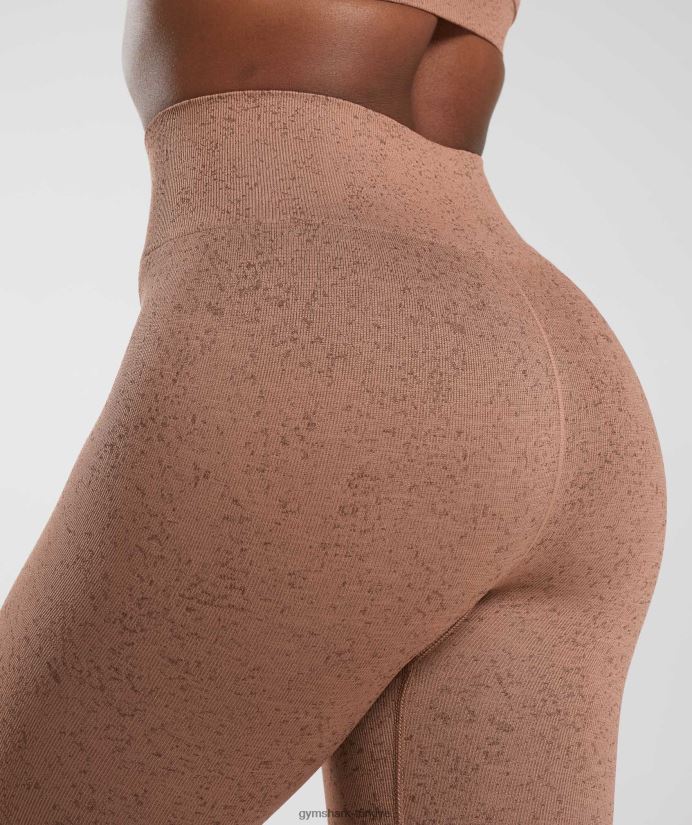 benekli dikişsiz taytlara uyum sağlayın kadınlarGymshark kumtaşı kahverengi 02H048270